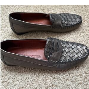 ROBERT ZUR Woven Petra Metallic Leather Loafer Flats Women's Size 6‎ AAAA